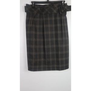 Trina Turk Womens Plaid Knee Length Pencil Skirt